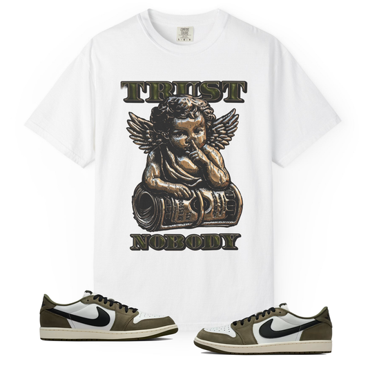 Medium Olive 1s Tee23Kicks Trust Nobody T-Shirt