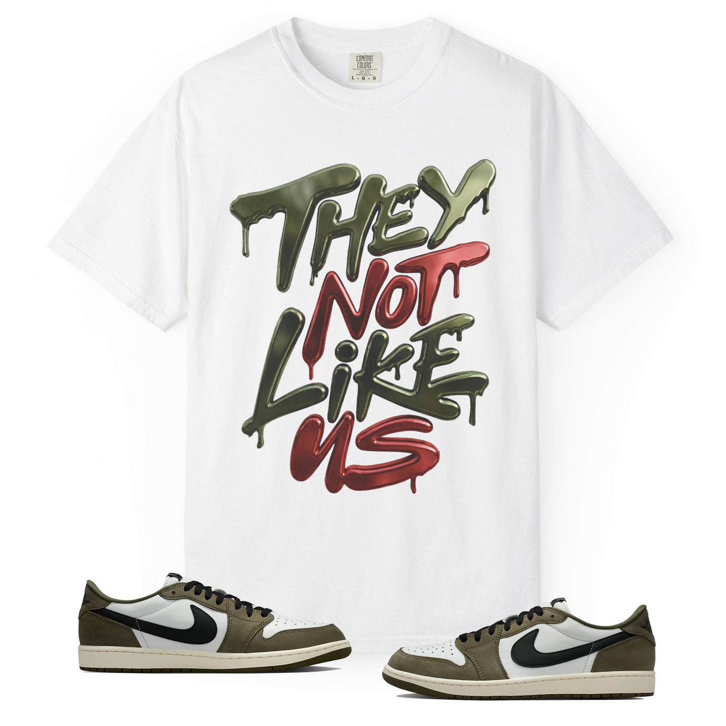 Medium Olive 1s Tee23Kicks They Not Like Us T-Shirt