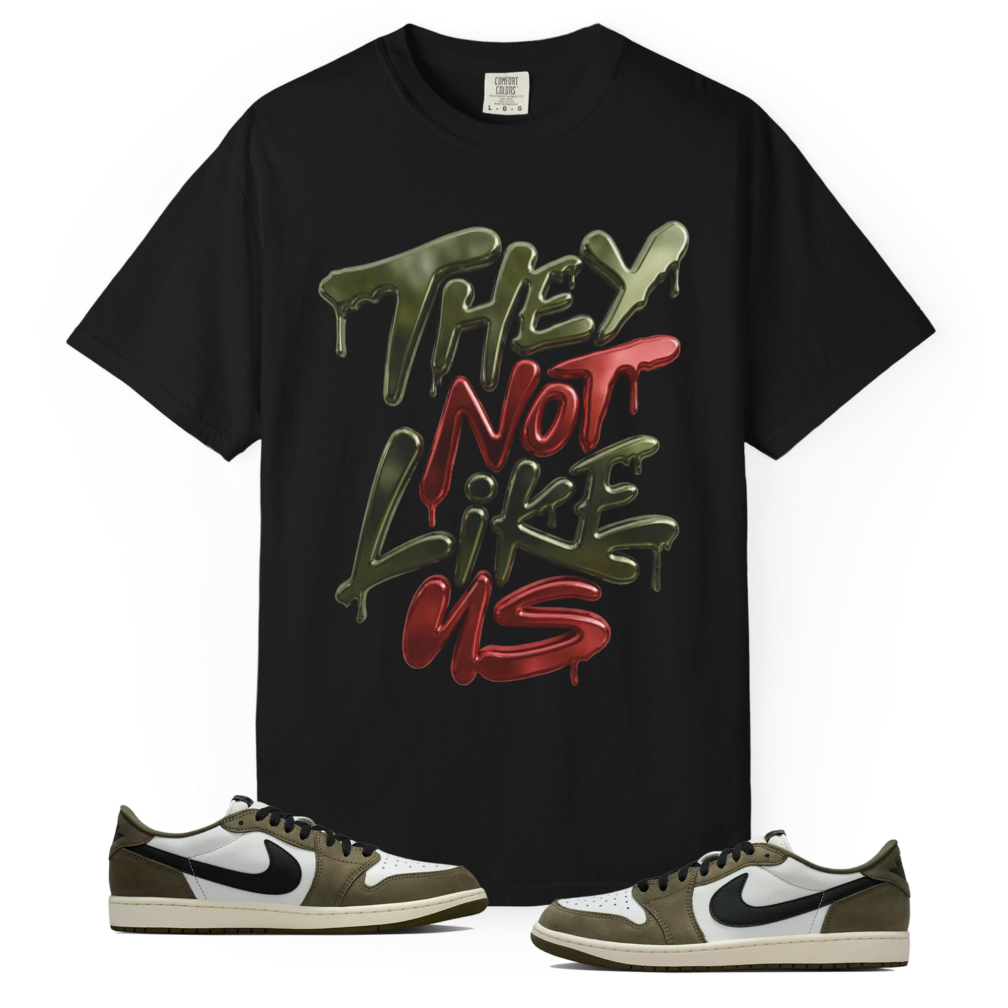 Medium Olive 1s Tee23Kicks They Not Like Us T-Shirt