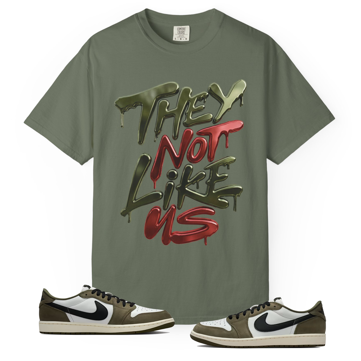 Medium Olive 1s Tee23Kicks They Not Like Us T-Shirt