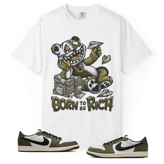 Medium Olive 1s Tee23Kicks Born To Be Rich T-Shirt