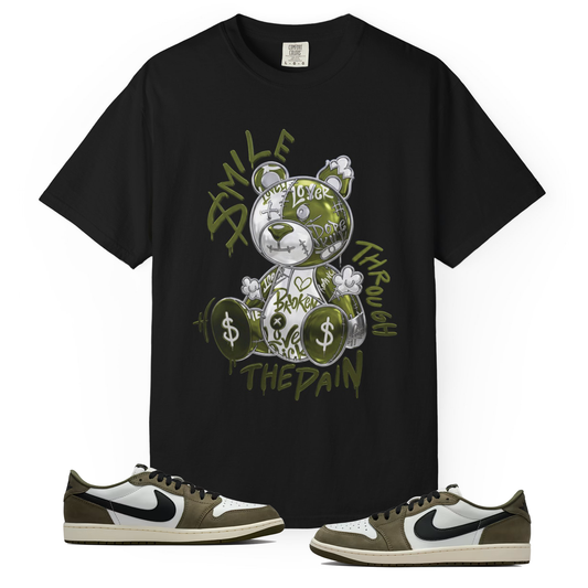 Medium Olive 1s Tee23Kicks Smile Through The Pain T-Shirt