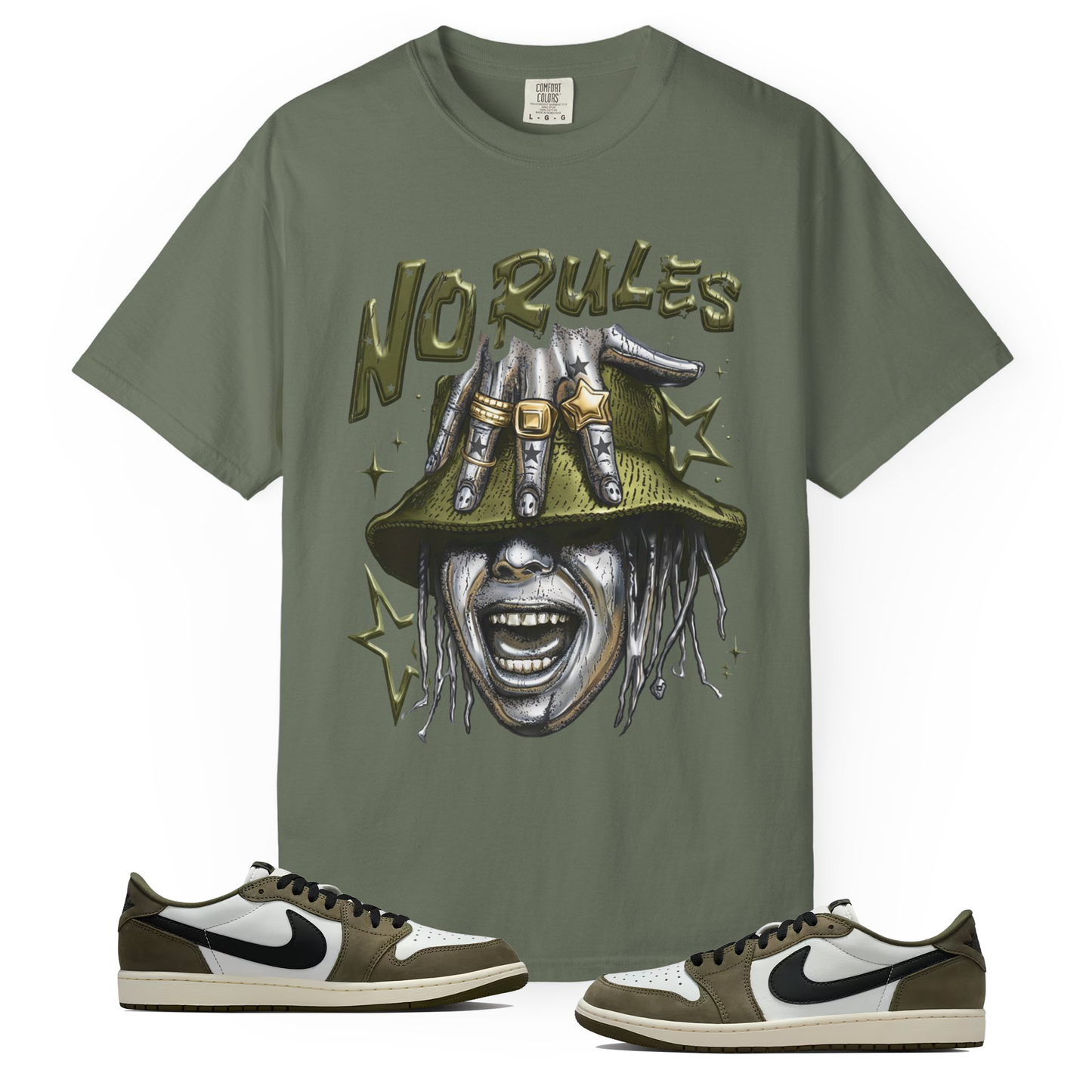Medium Olive 1s Tee23Kicks No Rules T-Shirt